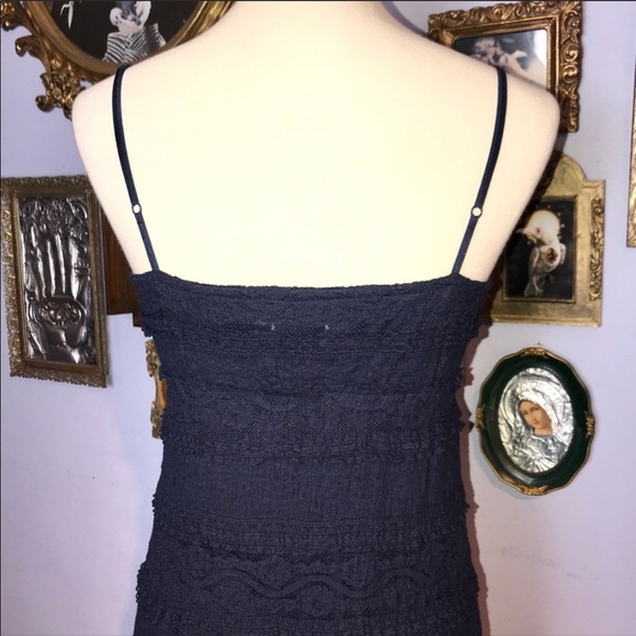 Eliza J Lace Bohemian Blue Maxi Dress Size 2 - Picture 11 of 14